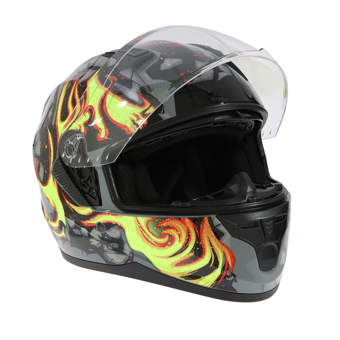 Шлем интеграл с двумя визорами, размер L (59-60), модель BLD-M67E, черно-желтый Шлем интеграл с двумя визорами, размер L (59-60), модель BLD-M67E, черно-желтый