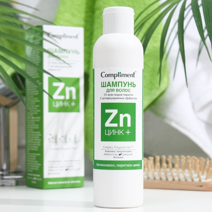 Шампунь Compliment «Цинк+», от всех видов перхоти, 200 мл Шампунь Compliment «Цинк+», от всех видов перхоти, 200 мл