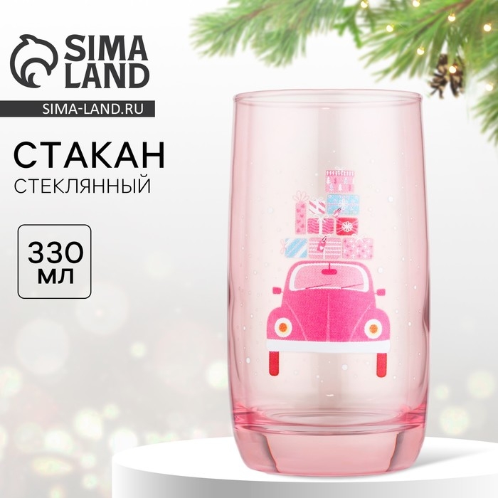 Новый год. Стакан стеклянный «Подарки», 330 мл Новый год. Стакан стеклянный «Подарки», 330 мл