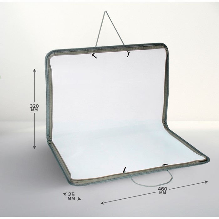 Папка для чертежей и рисунков А3, 460 х 320 х 25 мм, с ручками, пластиковая, молния вокруг, Папка для чертежей и рисунков А3, 460 х 320 х 25 мм, с ручками, пластиковая, молния вокруг, "Офис"