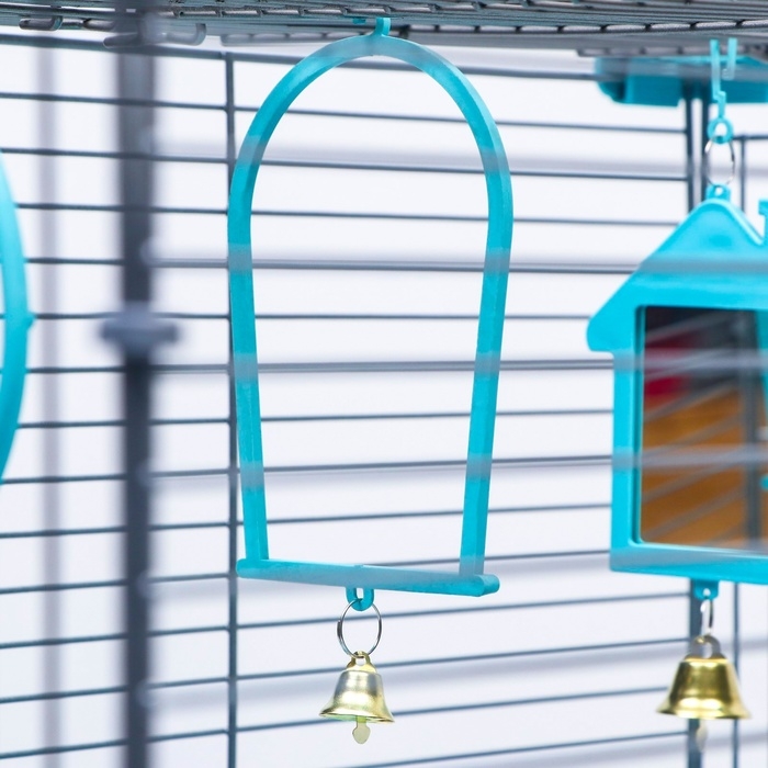 Клетка для птиц Клетка для птиц "Пижон" №104, разборная, 1 секция, 58 х 40 х 48см, бирюзовая