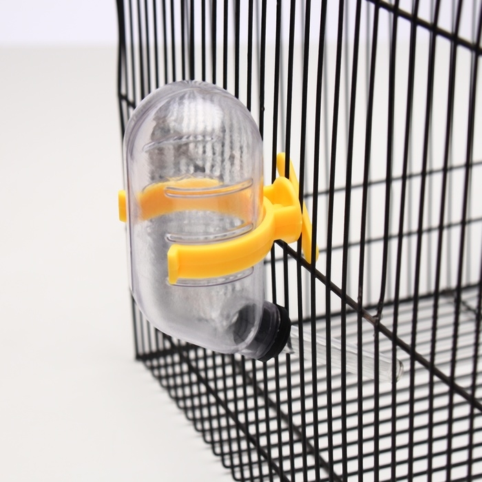 Поилка для грызунов, 60 мл, прозрачная с жёлтым креплением Поилка для грызунов, 60 мл, прозрачная с жёлтым креплением