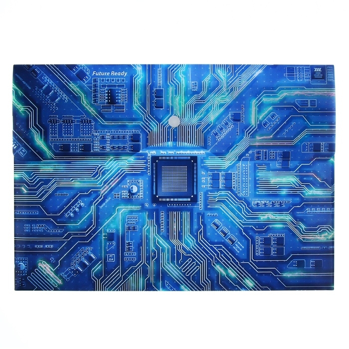 Папка-конверт Папка-конверт "Чип" на кнопке А4, 350 мкр, синяя