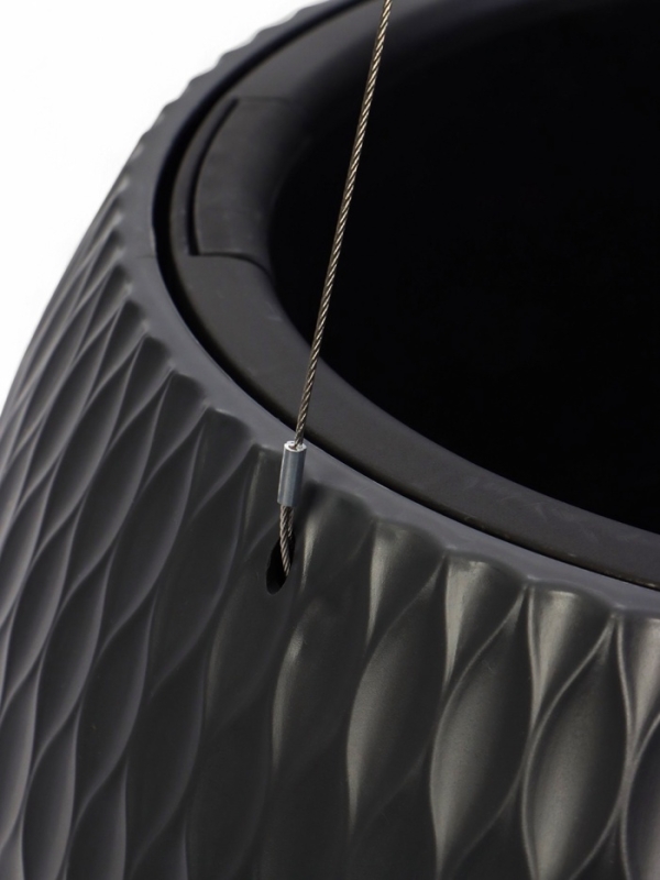 Кашпо "Жемчужина" подвесное 7л, графитовый