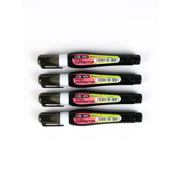 Ручка-корректор 8 мл, металлический наконечник PROвыбор "Градиент",  набор 4 шт