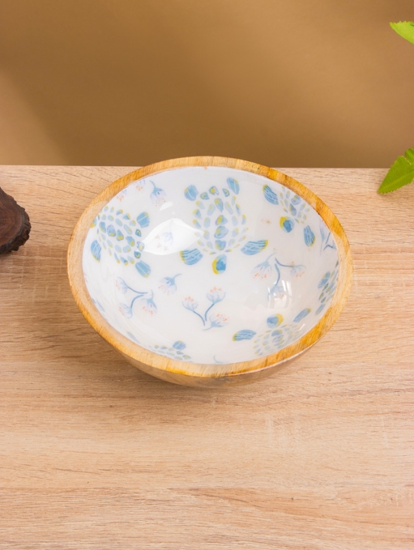 Миска Миска "Черепаха и цветы" дерево манго 17,5х17,5х6,5 см