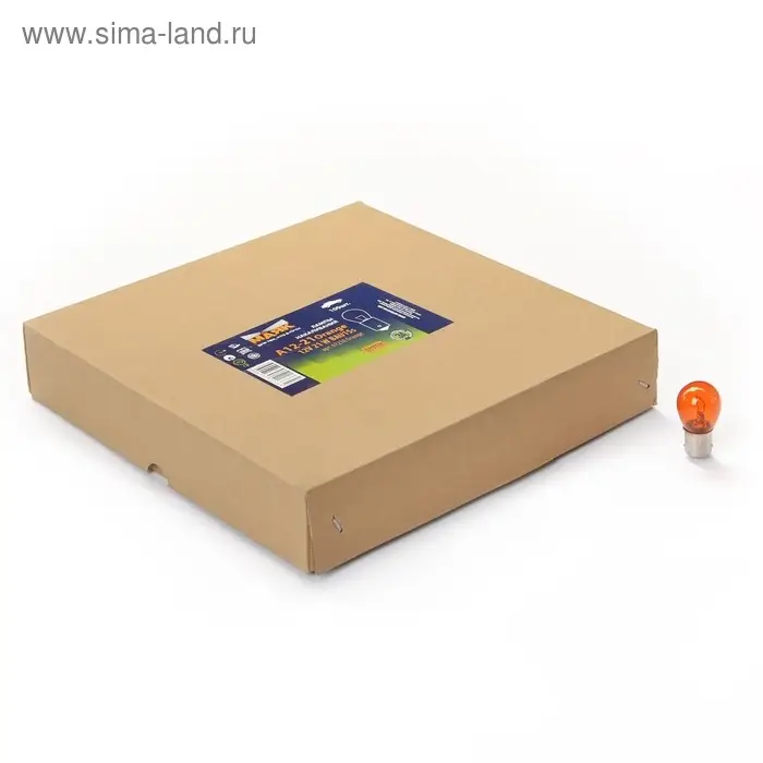 Автолампа 61218ORANGE «Маяк», 12 в, P21 BAU15S, смещённый цоколь, 1 шт