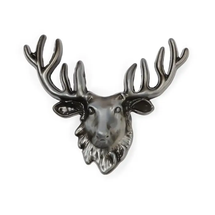 Ручка-кнопка CAPPIO PRO &laquo;Олень&raquo; 66&times;55 мм, цвет старинное серебро