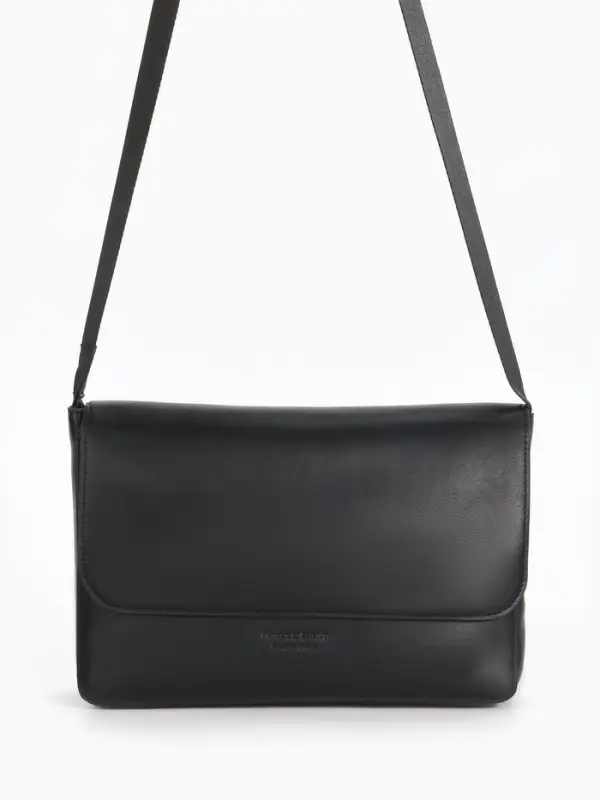 Сумка женская мессенджер на магните, 28&times;6&times;18 см, чёрный