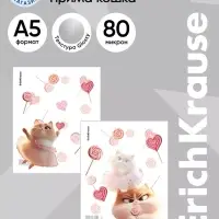 Набор обложек для тетрадей ErichKrause Prima Cat, 12 штук, 80 мкм, 212&times;347 мм, МИКС