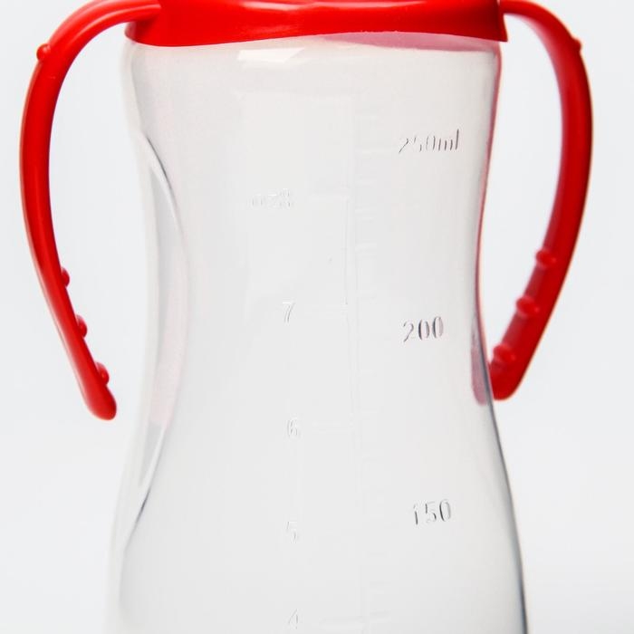 Бутылочка для кормления, классическое горло, 250 мл., от 0 мес., приталенная, с ручками, цвет МИКС Бутылочка для кормления, классическое горло, 250 мл., от 0 мес., приталенная, с ручками, цвет МИКС