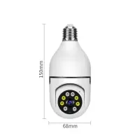 Видеокамера WiFi Cam-13, IP, 2 Мп, в виде лампочки, поворот 355 &deg;, микро, 3.6 мм объектив, белая