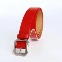 Ремень женский с винтом, 110&times;2.5 см, матовая классическая пряжка металл, красный