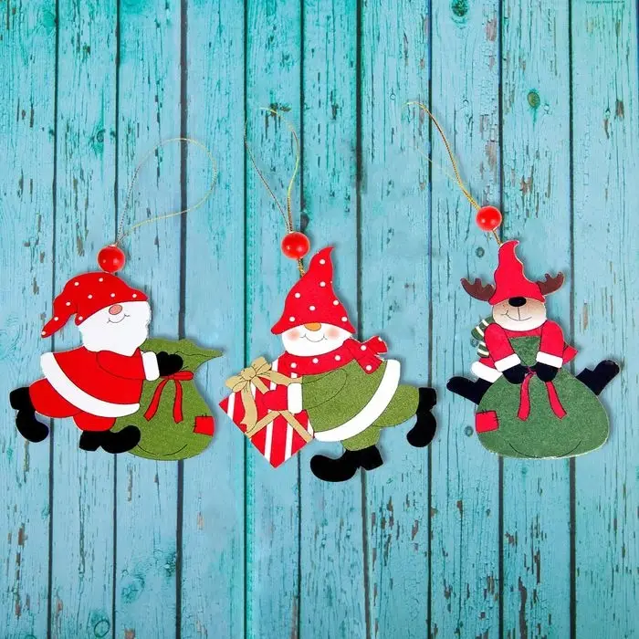 Елочная игрушка &laquo;Новогодние подарки&raquo;, золотая нить, МИКС