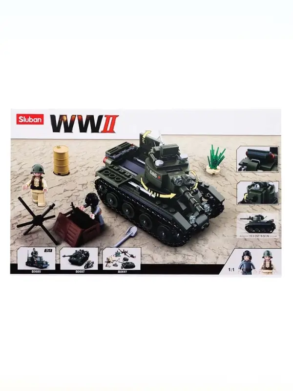 Конструктор Армия ВОВ Sluban &laquo;Боевой танк БТ-2&raquo;, 347 деталей