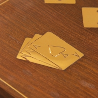 Шкатулка для хранения игральных карт 12.5х12,5 см, дерево шишам, латунь