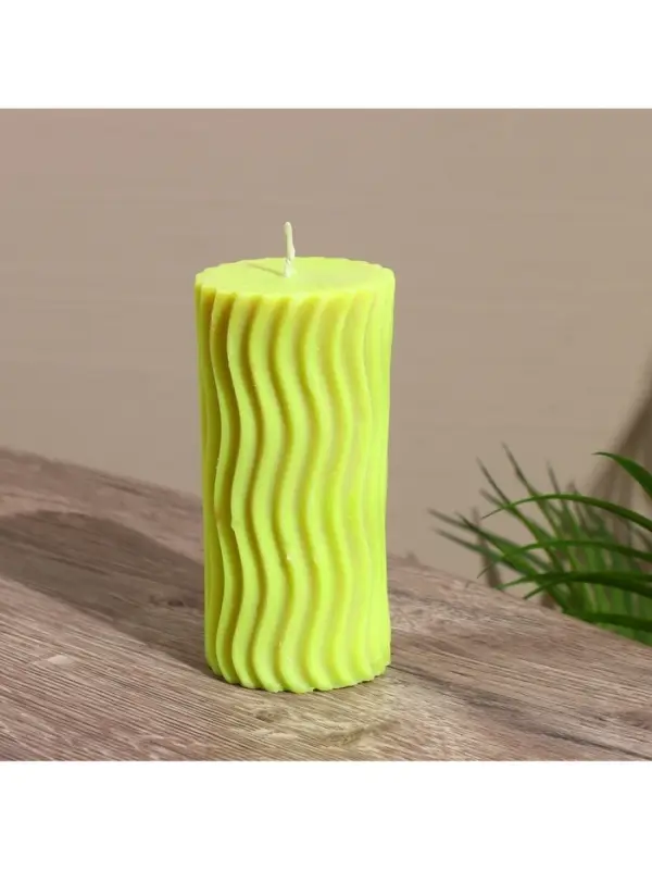 Свеча "Волны" 6х6х12 см, соевый воск МИКС