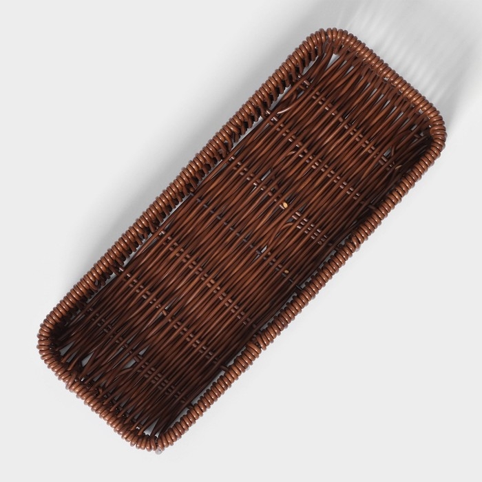 Корзинка для подачи Доляна &laquo;Огайо&raquo; 27&times;10&times;5 см, прямоугольная, цвет коричневый