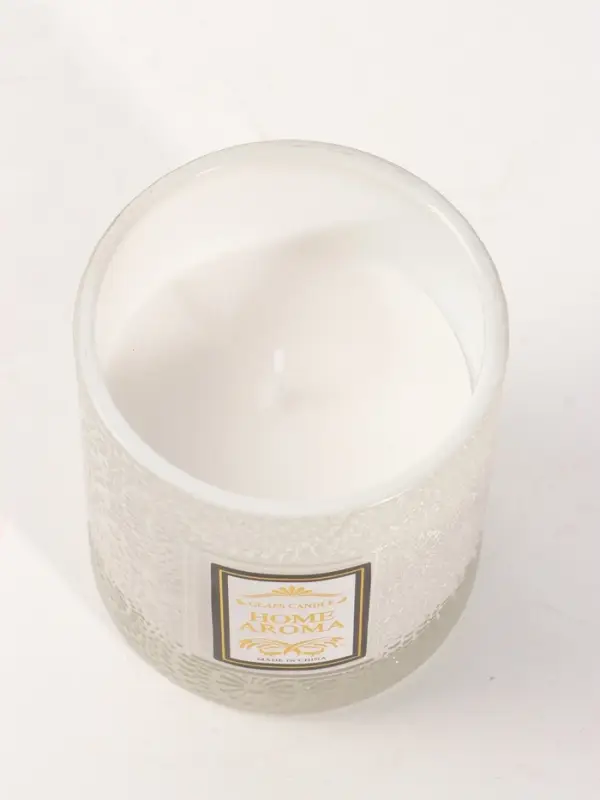 Свеча ароматическая в стекле HOME AROMA 200 г, 8.5&times;8.5&times;10 см, белый мускус