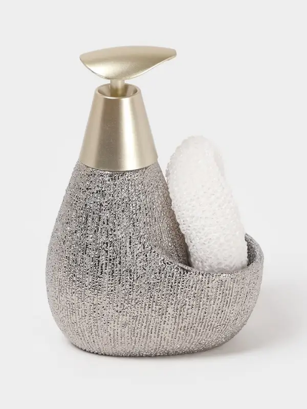 Дозатор для моющего средства с подставкой для губки Доляна &laquo;Африка&raquo;, 350 мл, серый