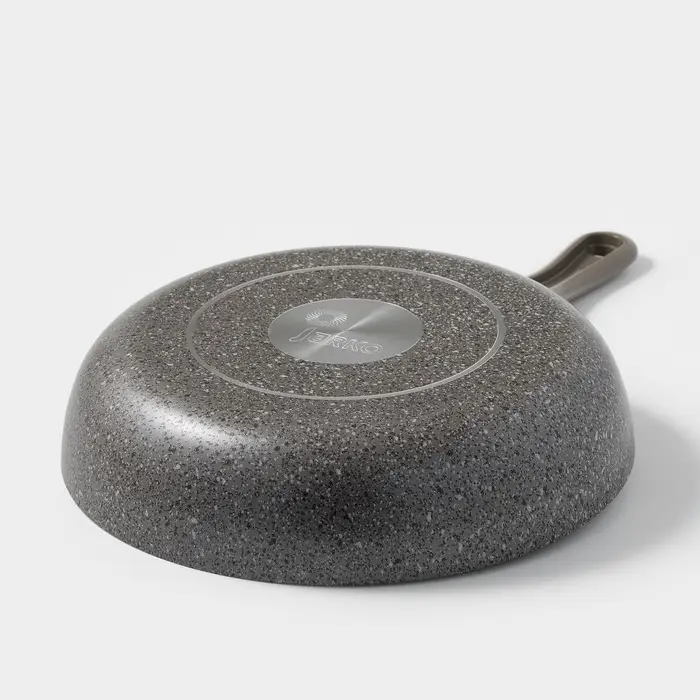 Сковорода Onyx, d=24 см, съёмная ручка, стеклянная крышка, антипригарное покрытие, алюминий, серая