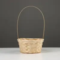 Корзина плетёная бамбук, d=19хH9/32 см, натуральный