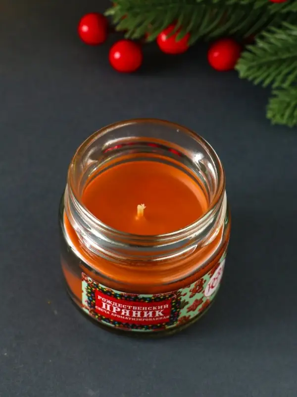 Свеча ароматическая в банке "Рождественский пряник" 100 мл, 14 ч