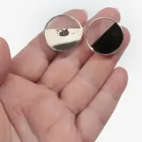 Пуговицы на ножке, пластиковые, d=25 мм, набор 5 шт., чёрные