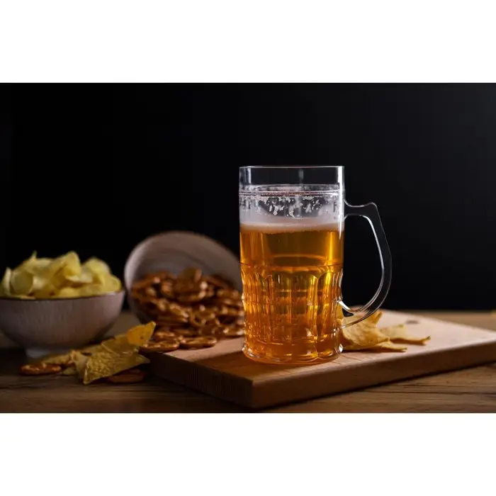 Пивная кружка, 450 мл, охлаждающая, пластик, прозрачная