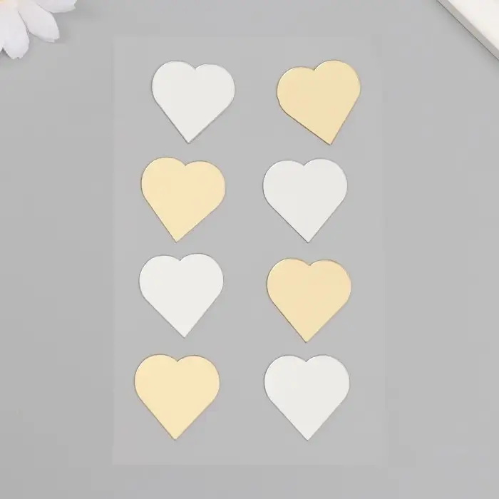 Наклейка интерьерная «Сердечки», зеркальная, декор на стену, панно, 20×10 см