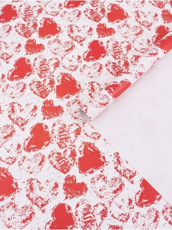 Бумага упаковочная &laquo;Сердечки&raquo;, глянец, 100&times;70 см, 1 шт.