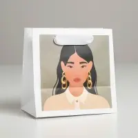 Пакет подарочный ламинированный квадратный, упаковка, &laquo;Girl&raquo;, 14&times;14&times;9 см