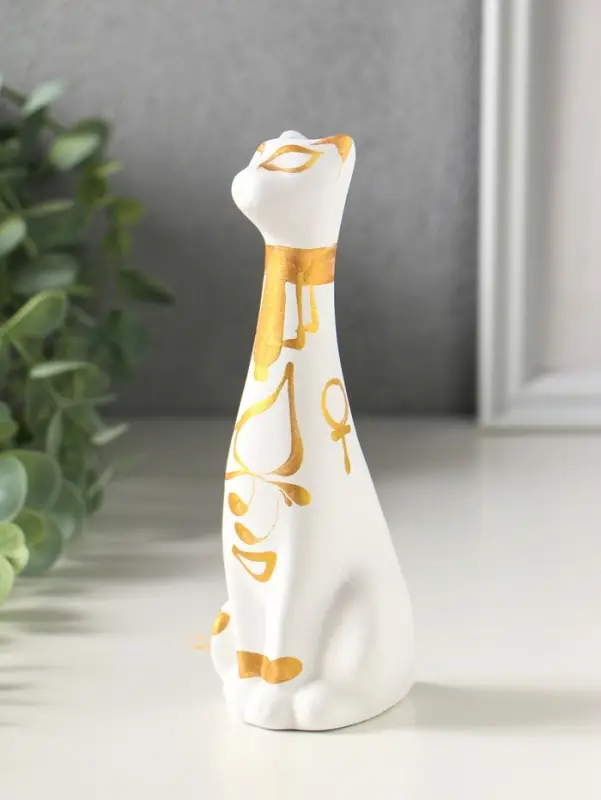 Фигурка керамика &laquo;Кот Египетский&raquo;, 15 см, белый