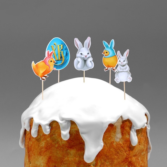 Набор для украшения кулича &laquo;Светлого дня Пасхи!&raquo; на пасху, 5,4 х 4,3 см