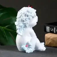 Фигурка гипс &laquo;Ангелочек с божьей коровкой&raquo;, белый, 8.5&times;10&times;14 см