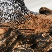 Копилка "Волк на скале" 16х28х27 см, бронза с серебром Копилка "Волк на скале" 16х28х27 см, бронза с серебром