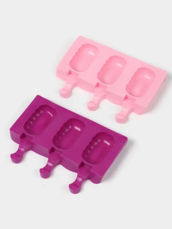 Форма для мороженого «Эскимо волна», силикон, 19.4×13 см, 3 ячейки (7×4 см), МИКС Форма для мороженого «Эскимо волна», силикон, 19.4×13 см, 3 ячейки (7×4 см), МИКС