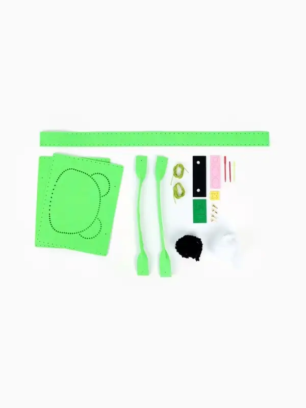 Набор для создания сумки из фетра "Панда", цвет зеленый