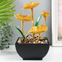 Фонтан настольный &laquo;Золотые лотосы в пруду&raquo;, от сети, 13&times;15&times;24.5 см
