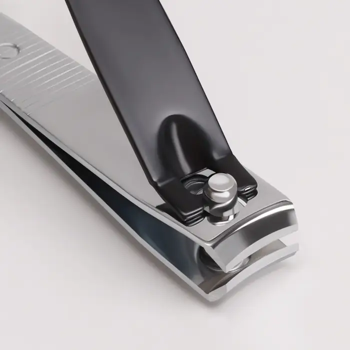 Кусачки книпсер маникюрные, с пилкой, 5.7 см, на блистере, с цепочкой, чёрные, серебристые