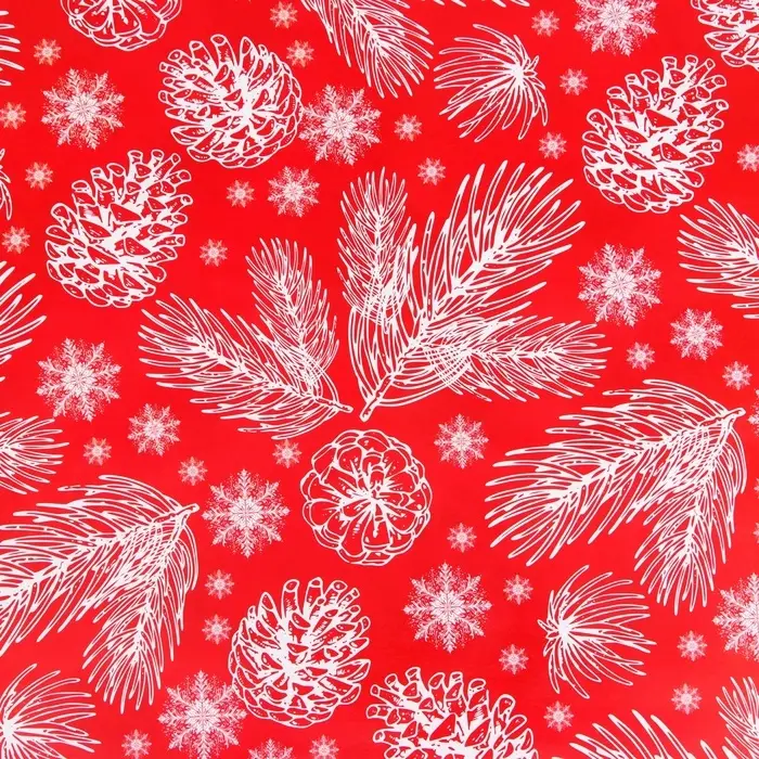 Бумага упаковочная «Снегири», глянец, двусторонняя, 80 г/м² , 70×100 см