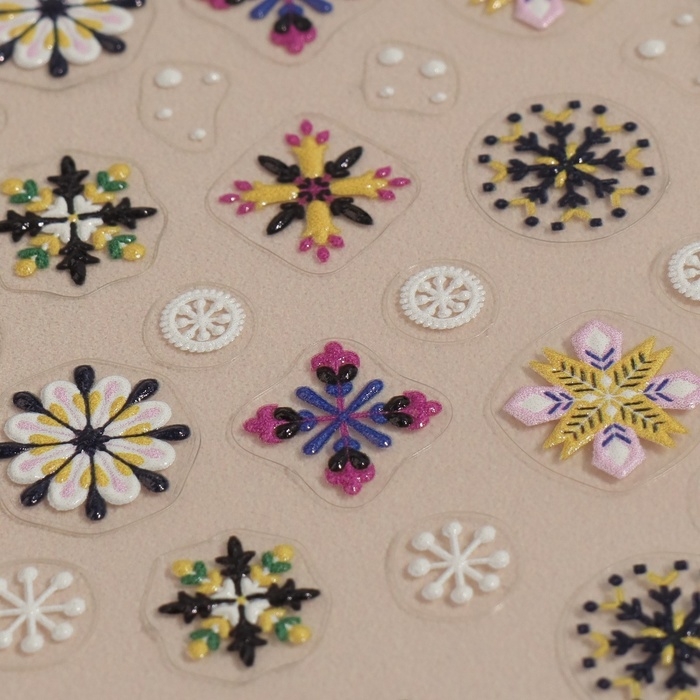 Наклейки для ногтей «Праздничное настроение», объёмные, разноцветные Наклейки для ногтей «Праздничное настроение», объёмные, разноцветные