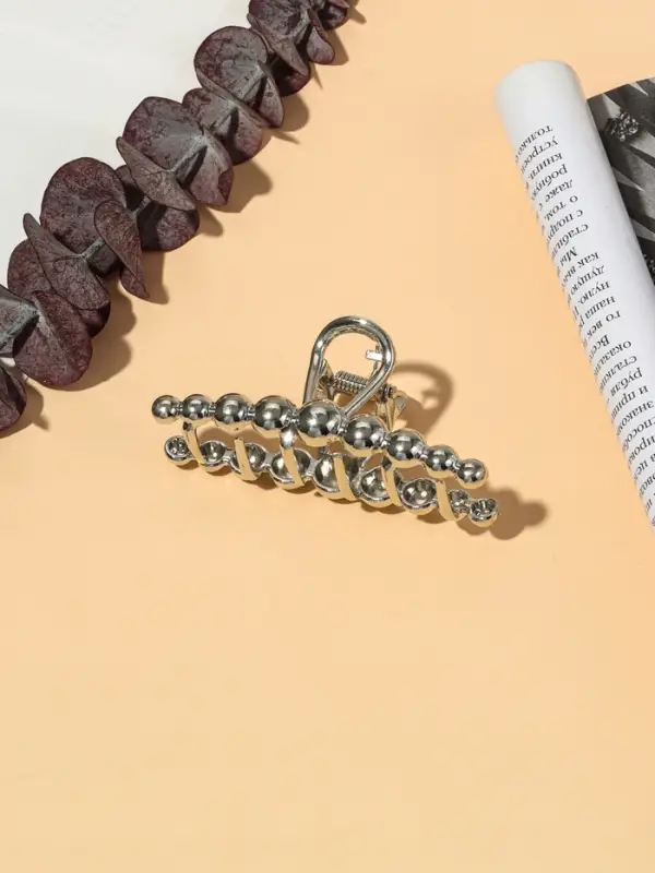 Краб для волос "Джисел" 7,5 см, серебро