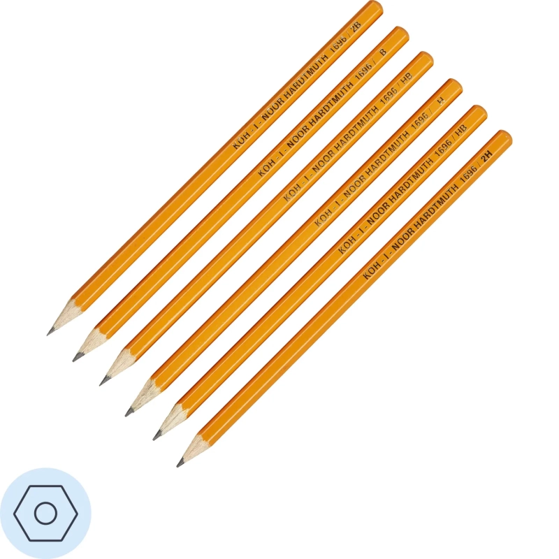 Карандаш чернографитный KOH-I-NOOR HB б/ласт 1696/06 набор 6шт
