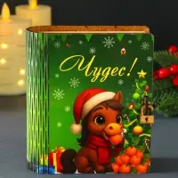 Новогодняя шкатулка-книга "Чудес" 14х12х5 см