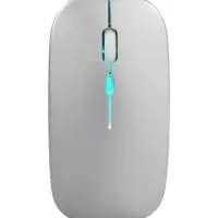 Мышь MB-2.4 беспроводная, оптическая, подсветка, 800-1600 dpi, USB, Bluetooth, серебристая