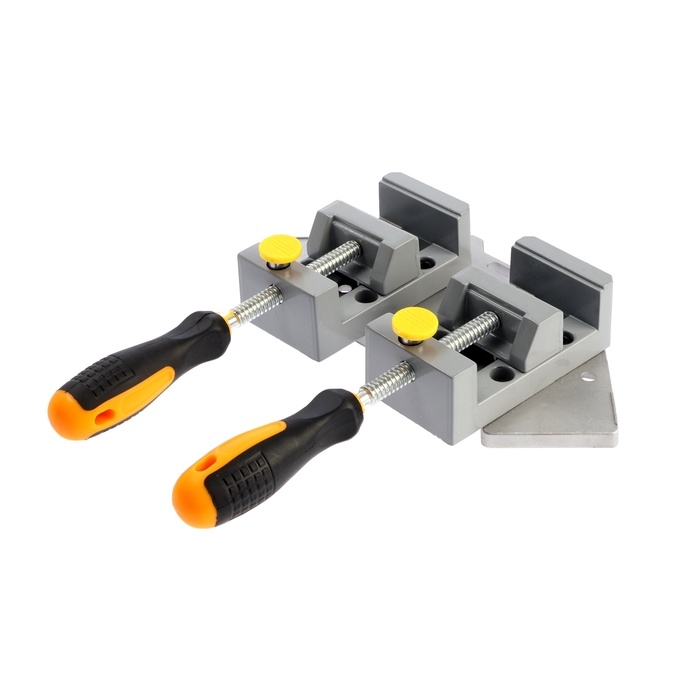 Струбцина угловая усиленная ТУНДРА, металлическая, два зажима 90 и 180°, 2К рукоятка, 70 мм   107021 Струбцина угловая усиленная ТУНДРА, металлическая, два зажима 90 и 180°, 2К рукоятка, 70 мм   107021