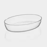 Форма для запекания Paşabah&ccedil;e Borcam, 3 л, 35&times;24.5 см, овальная, жаропрочное стекло, прозрачная