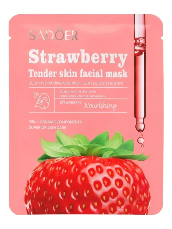 Маска тканевая увлажняющая для лица &laquo;Клубника&raquo;, 25 г