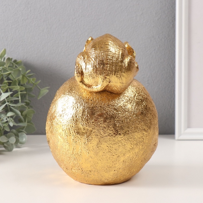 Сувенир полистоун подставка Сувенир полистоун подставка "Слон с большой каменной чашей" золото 13х15х18 см